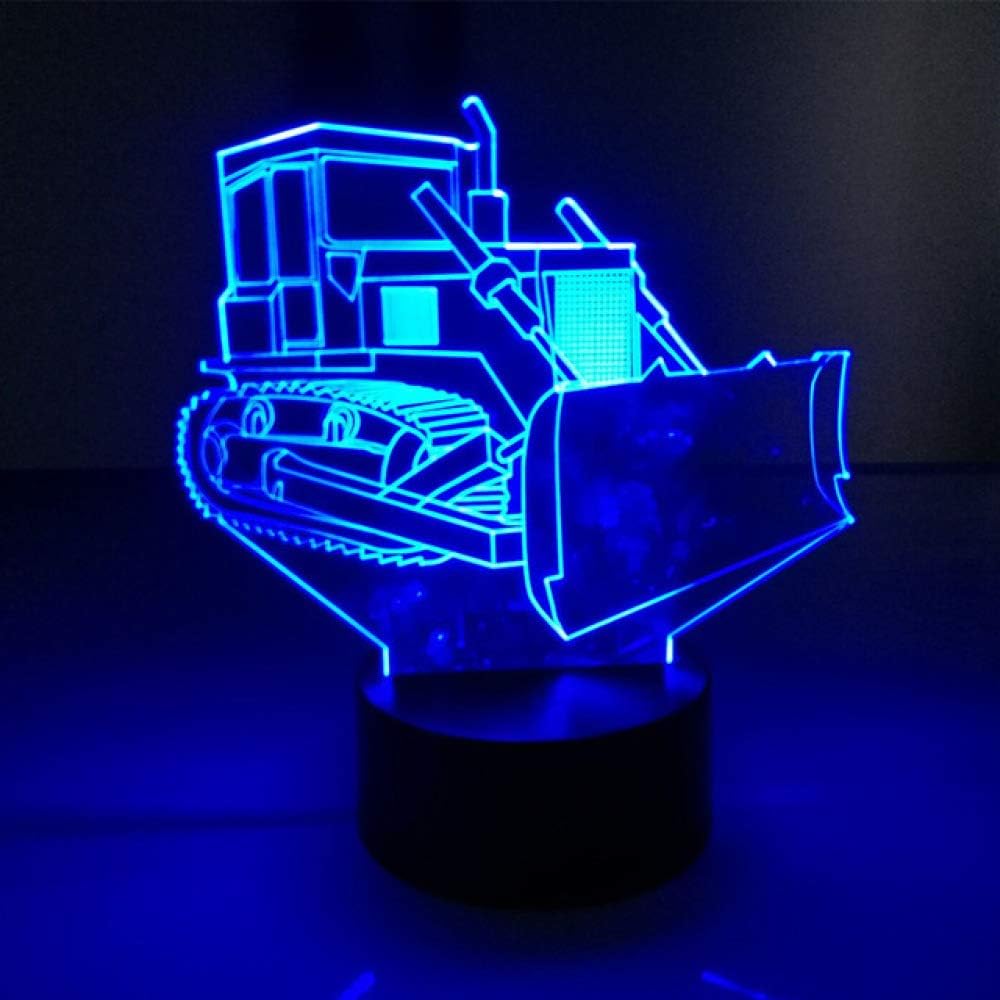 Wangzj Excavator Giant Shovel Tractor Cement Mixer Hoisting Vehicle Truck 3D Led Lamp Kids Night Light Truck Style 3D Led Light/Modeling 1