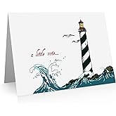 Quni Brand Lighthouse Note Cards. Lighthouse Thank You Cards. (24 cards with blank matching envelopes)