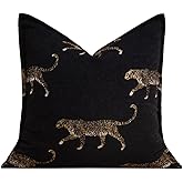 vctops Luxury Tiger Jacquard Throw Pillow Cover Soft Velvet Animal Pattern Decorative Cushion Cover Modern Square Accent Pillowcase for Couch Bedroom Living Room (Type B,20"x20")