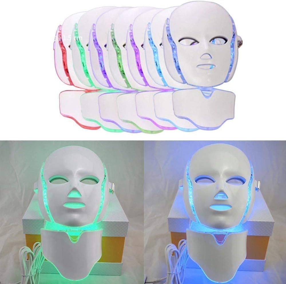 Light Photon Facial Mask 7 Color for Anti-Aging Skin Rejuvenation Face and Neck Beauty Device