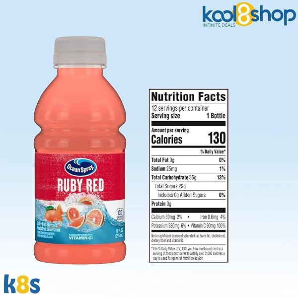 OCEAN SPRAY RUBY RED FRUIT JUICE DRINK 10 FL OZ PLASTIC BOTTLE