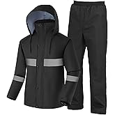 Ubon Waterproof Rain Suits for Men Including Jackets and Pants Lightweight Rain Gear for Golf Hiking Fishing 2 Pieces