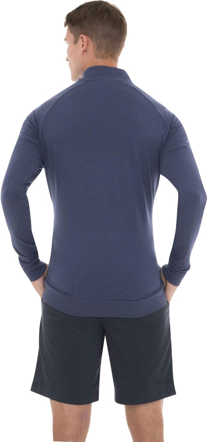 Mens Lightweight Dry Fit Pullover - Long Sleeve Half Zip Golf Jacket for Men: Clothing