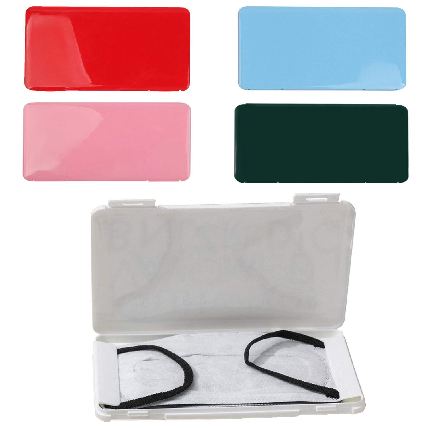 KISEER 5 Pack Colorful Plastic Portable Masks Case Mouth Cover Storage Box Holder Container for Travel, Camping, Hiking : Beauty