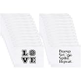 Liobelon Matte Volleyball Pouch 100 Pack - Waterproof Zippered Pouch with Sport Patterns, Volleyball Gifts for Team Party Favors, Women Athletes, Coaches and Players