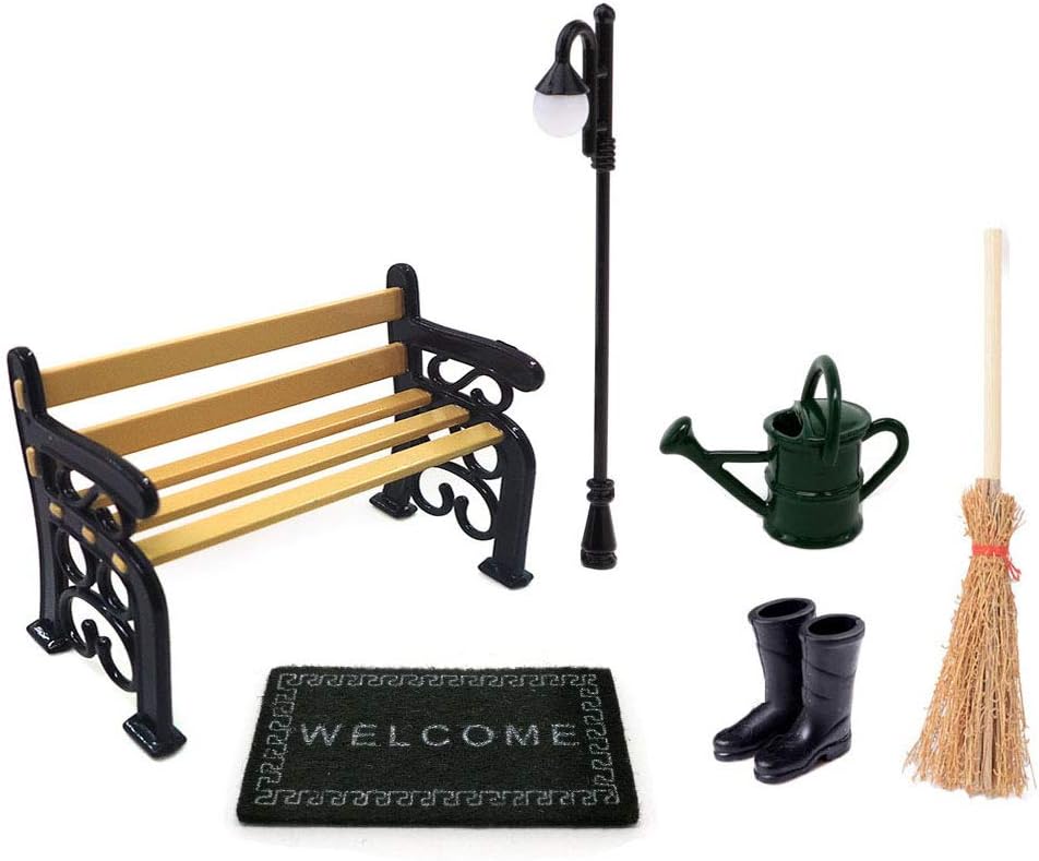 Miniature Garden Accessories Set, 6 Pieces Dolls House Garden