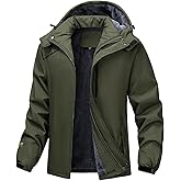 ceauros Men's Waterproof Ski Snow Jacket Warm Winter Mountain Rain Jacket Windbreaker Hooded Snowboarding Coat