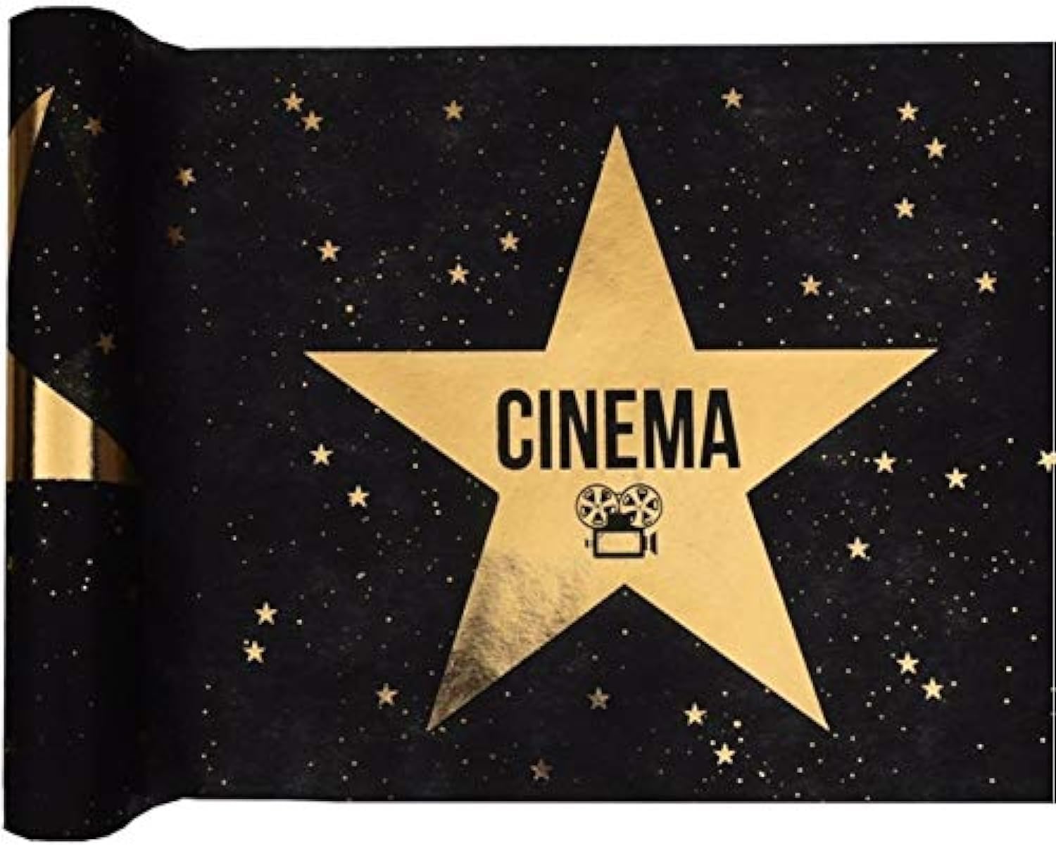 Santex mariage Star Hollywood Cinema Table Runner, Black/Gold