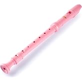 Sondery Soprano Recorder flute Instrument German Fingering for All Ages | Durable Stundent's Recorder,Easy to Play,Plastic Body,Includes Fingering Chart Carry Pouch,Pink