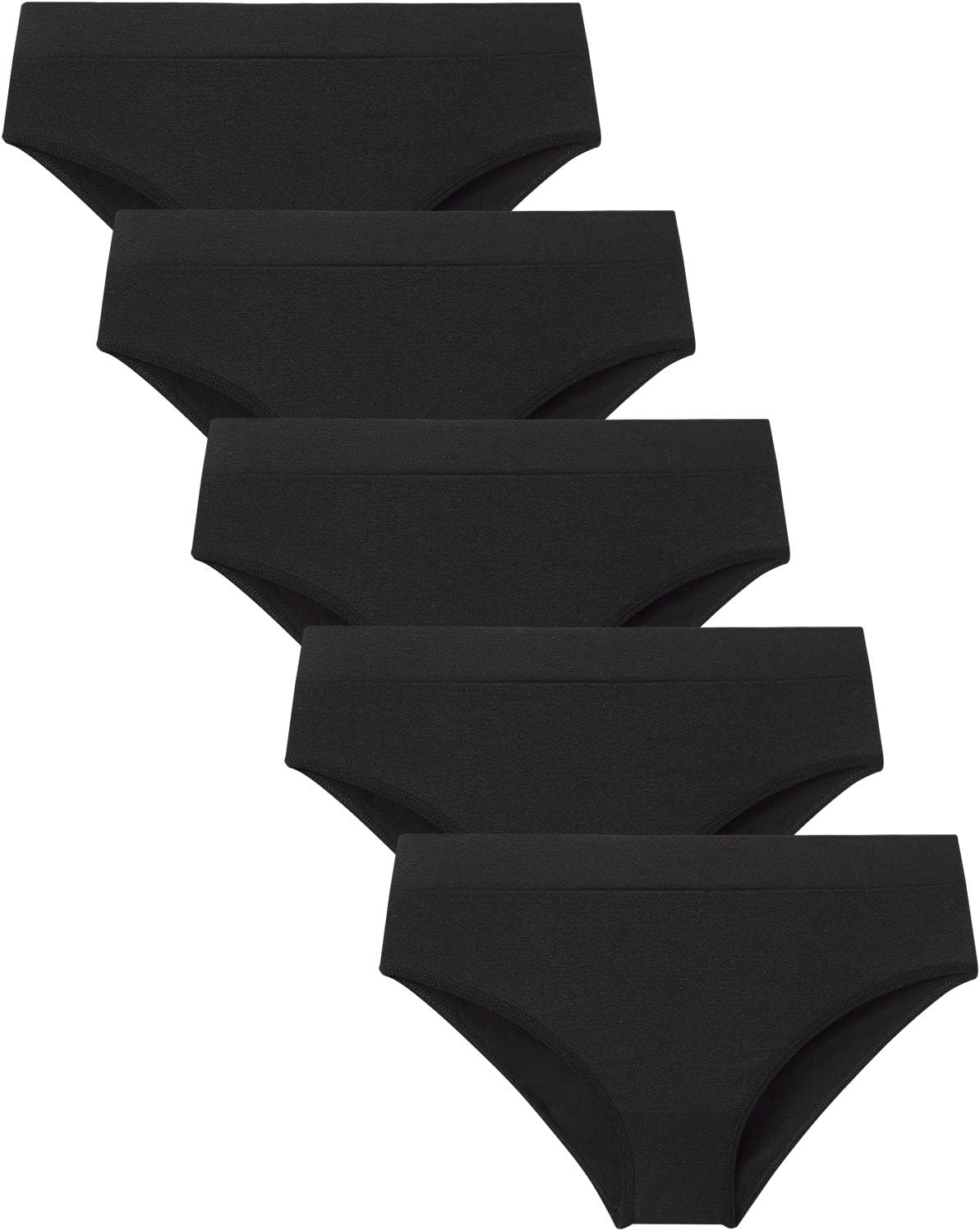 Areke Womens Hipster Panties Seamless Underwear, Soft Stretch Nylon Athletic Cheekini Bikini Briefs