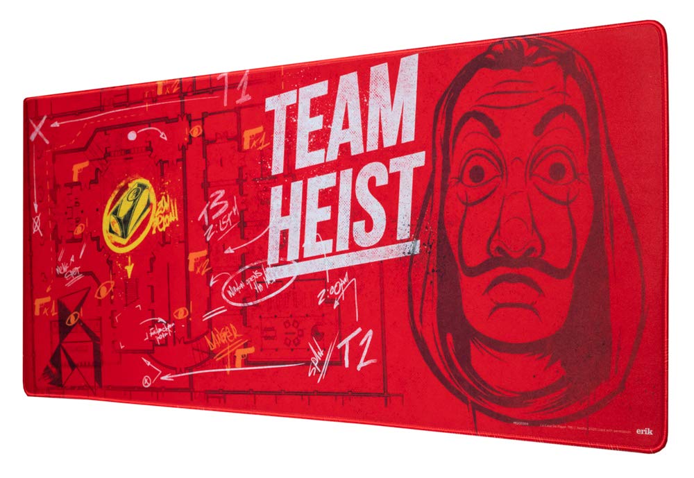 Grupo Erik Money Heist XXL Mouse Mat - Desk Pad - 31.5" x 13.78" Non-Slip Rubber Base Mouse Pad, Gaming Mouse Pad, Keyboard Mouse Mat - Gaming Gifts