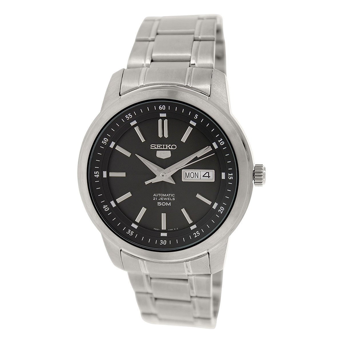 Seiko 5 Mens Analogue Automatic Watch with Stainless Steel Bracelet SNKM87K1