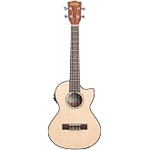 Kala Brand Music Kala Solid Spruce Top Mahogany Gloss Tenor Ukulele with EQ with Built-In Tuner (KA-STGE-C), Natural