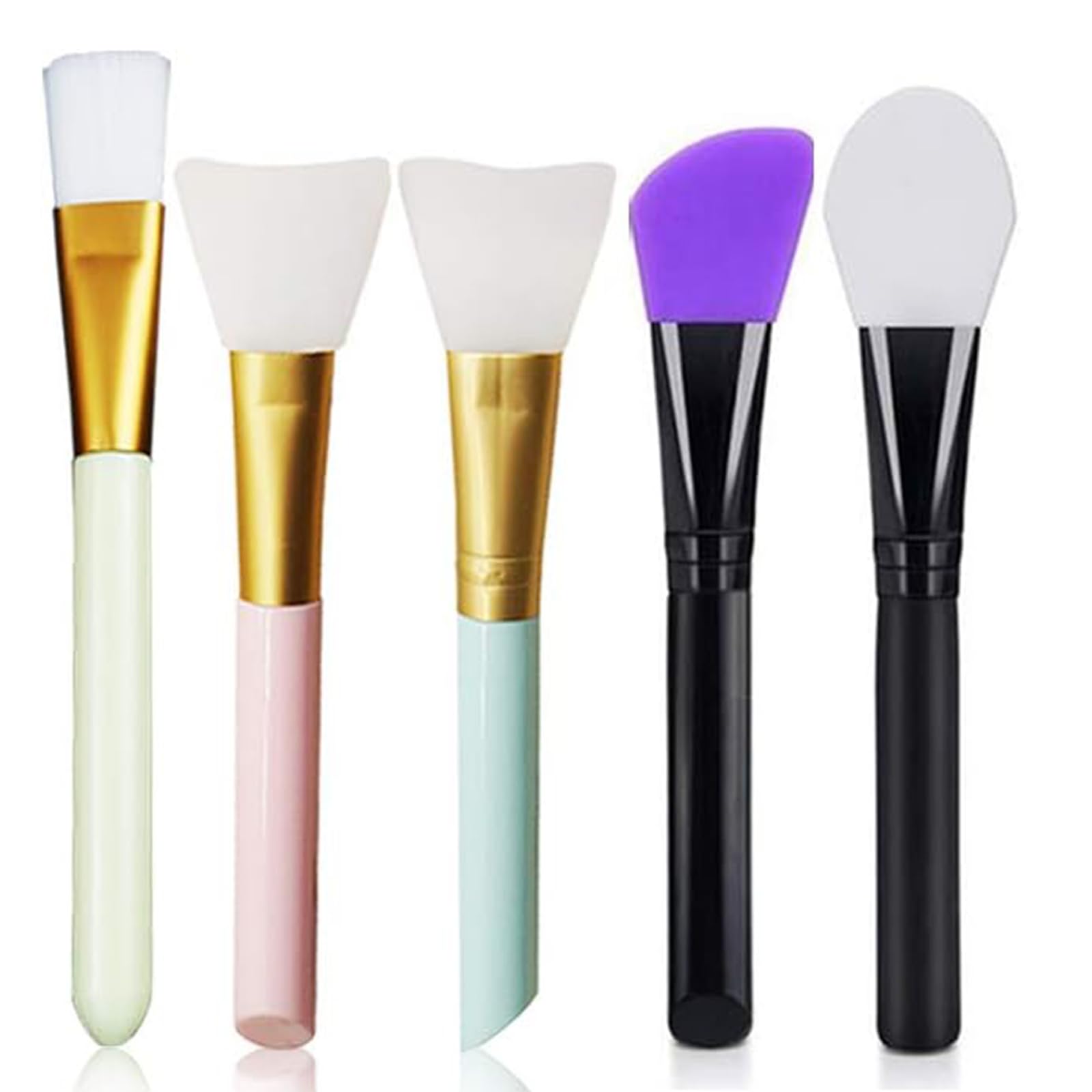 5 Pieces Silicone Face Mask Brush Makeup Brush Facial Mud Applicator