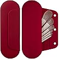 AGIKET Silicone Makeup Brush Holder Travel Cosmetic Bag：Soft Portable Cosmetic Face Brushes Holder with Upgrade Anti-Fall Out Magnetic Closure, Large Travel Makeup Brush Case - Red