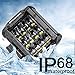 OFFROADTOWN LED Pods, 2pcs 4'' Quad Row LED Work Light Flood Beam Off Road Driving Fog Light Waterproof LED Light Bar for Truck Boat Car