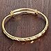 Girl Era Slim Gold Engraved Bracelets Fine Polished Charm Bangle Bracelet