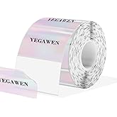 YEGAWEN 3x2 Inch Transparent Thermal Labels Stickers, Holographic Transparent Pink Direct Thermal Labels, Self-Adhesive Clear Waterproof Stickers for Logo Design- 200 Sheets