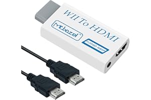 Mcbazel Wii to HDMI Adapter, Wii to HDMI Converter with 1.5m Cable 1080P, Wii Video Audio Signal Converter 1080P Full HD with 3.5mm Stereo Audio Port for Wii Console HDMI Monitor HDTV Video Projector