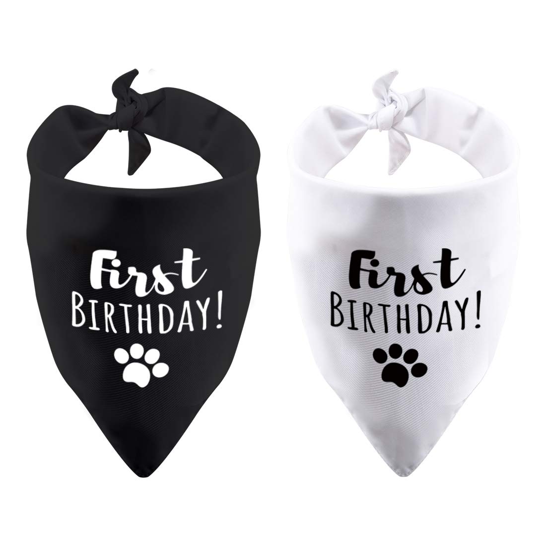 2 Pack First Birthday Dog Bandana Its My Birthday 1st Birthday Party Puppy Bandana Pet Cat Birthday (First Birthday 2 Pack)