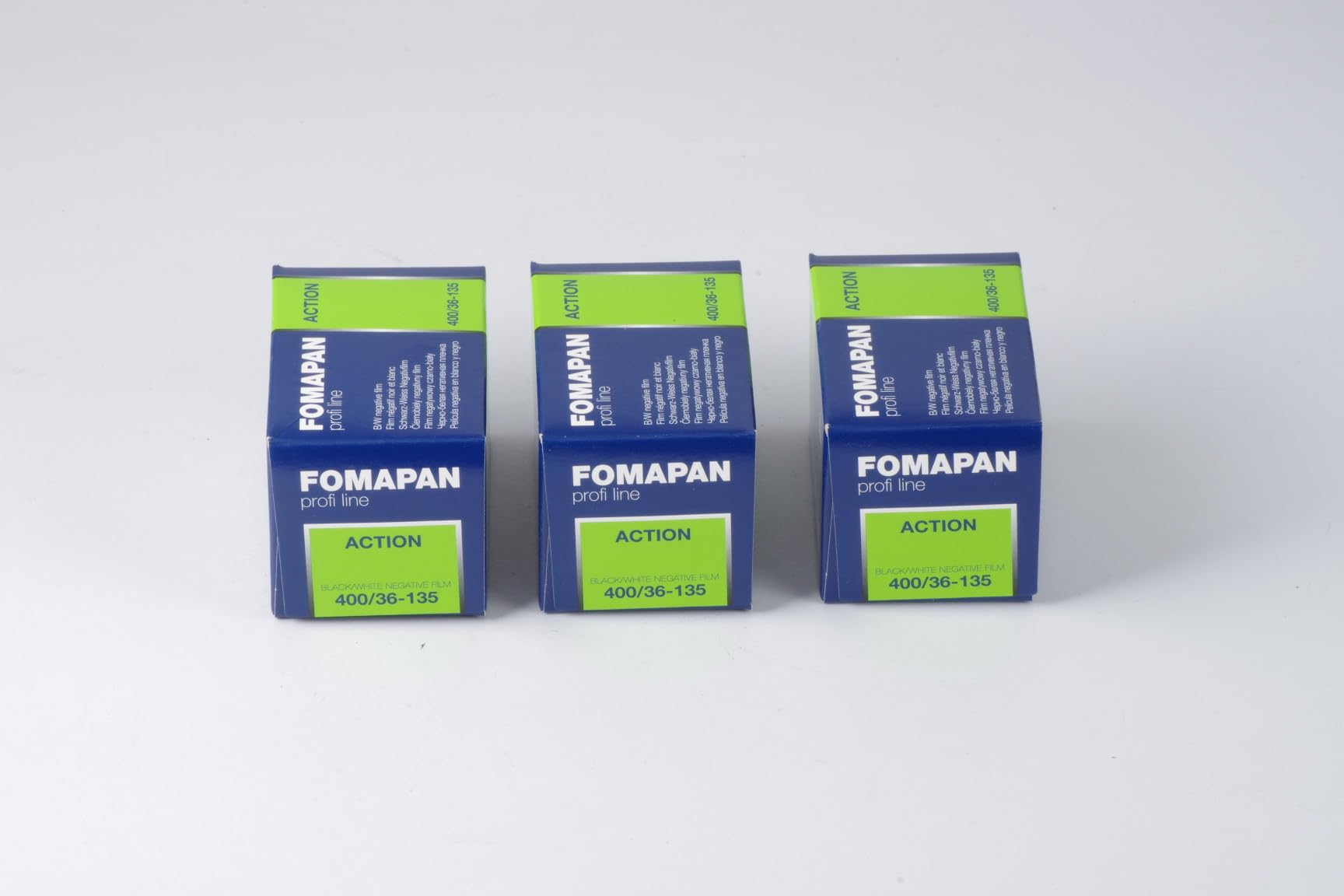 Pack of 3 FOMAPAN Action 400 ASA 135/36 Film 35 mm BLACK+WHITE