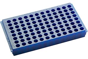 GENESEE SCIENTIFIC 96-Place Flipper Microtube Rack w/Tray (5 Racks) - Durable Reversible Fluorescent Rack to Accommodate Popular Tube Sizes - Chemically Resistant Polypropylene Tubes - Laboratory Equipment
