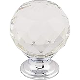 Top Knobs TK126PC Crystal Collection 1-3/8" Clear Crystal Knob w/ Polished Chrome Base