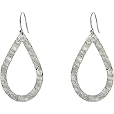 Hammered Textured Teardrop Dangling Earrings for Women, Bohemian Boho Statement Jewelry