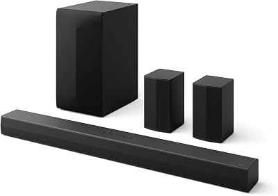 DS60TR 5.1ch Soundbar Dolby Audio (440W) mit Subwoofer und Rücklautsprechern (AI Sound Pro, Wow Interface, Bluetooth, HDMI ARC, Wandmontage möglich) [2024], Schwarz