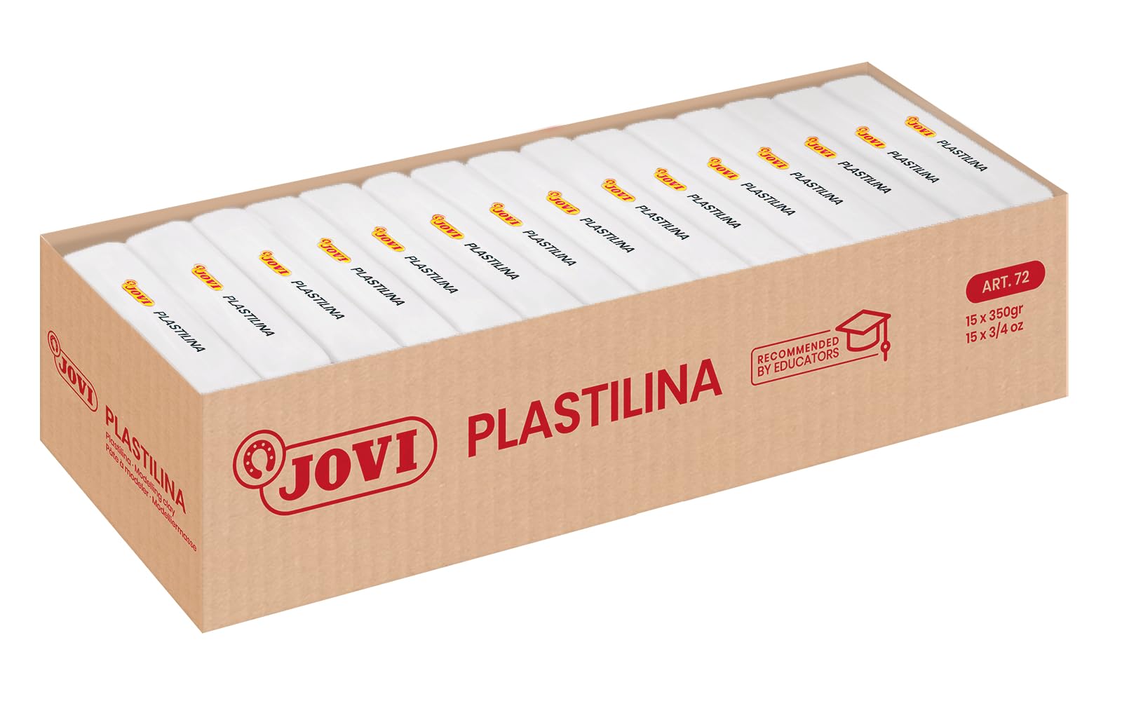 Jovi – Plasticine Box, 15 Tablets 350 g, White (7201)