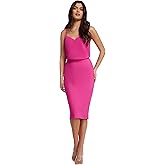 Dress The Population Womens Alondra Blouson Tank Pencil Skirt Midi Dress