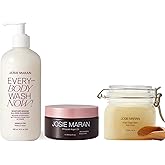 Josie Maran Body Care Trio Gift Set - 3-Piece Kit Includes EveryBODY Wash, Whipped Argan Body Butter & Sugar Balm Body Scrub - Exfoliates, Cleanses & Nourishes Skin - Vanilla Fig (3 Count)
