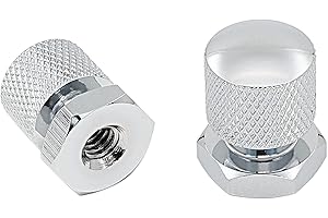 ONAGAD Harley Davidson Touring Softail Solo Seat Mounting Nuts (Pack of 2, Silver, Aluminum, 1/4"-20, Knurled)