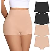FallSweet No Show Boy Shorts Underwear for Women Seamless Panties Boxer Briefs Pack