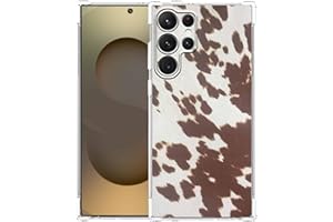 Hsondcn Case for Samsung Galaxy S25 Ultra with Cowhide Pattern,Farm Animal Retro Western Cattle Desgin,Trendy Soft TPU Phone Cover Bumper(S25U,Leather)