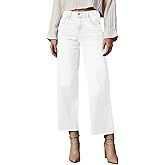 Bbkkuck Wide Leg Jeans for Women High Waisted Stretchy Cropped Denime Pants Straight Leg Flare Baggy Jeans