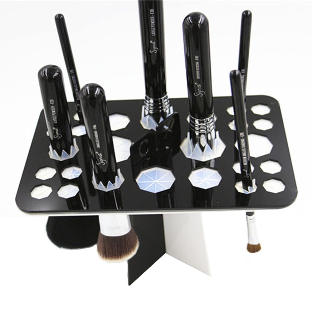 WasonD 26 Octagon Spaces Acrylic Makeup Brush Organizer for Artist Paint Brush & Makeup Brush Holder - Dual Color Mixed
