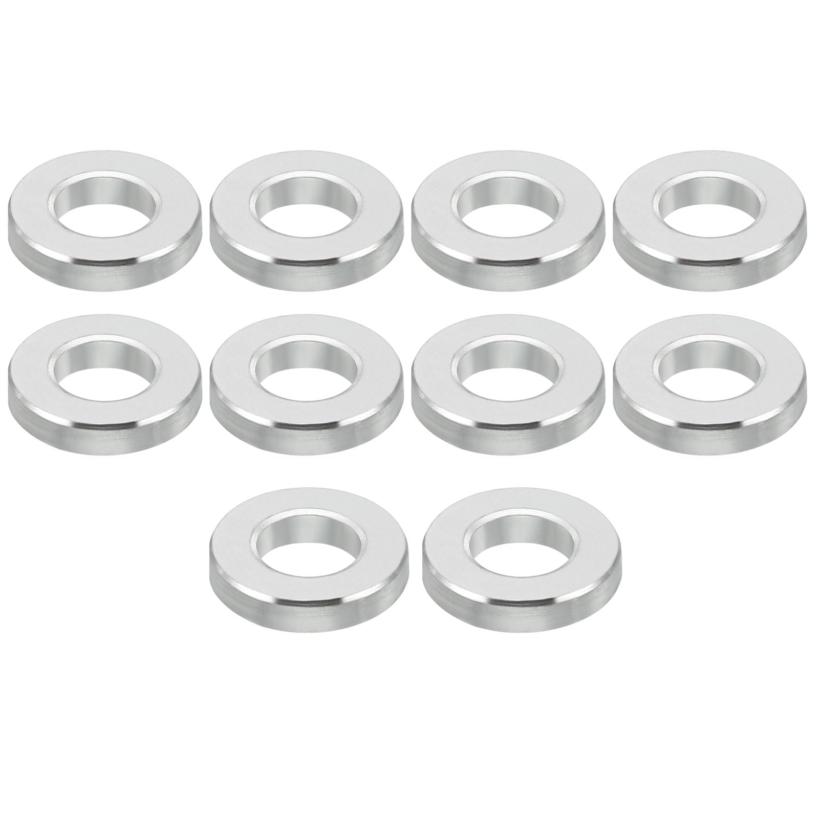 PATIKIL M6 Aluminum Spacers, 10 Pcs Metal Spacer Aluminum 6.2mm ID x 12mm OD x 2.5mm L Aluminum Spacer Screw Standoff Round for 1/4" or M6 Screw Bolts