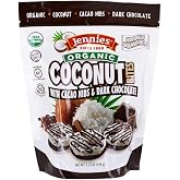 Jennies Organic Coconut Bites with Cacao Nibs and Dark Chocolate, 5.25oz | Gluten Free | Peanut Free | Dairy Free | Non GMO
