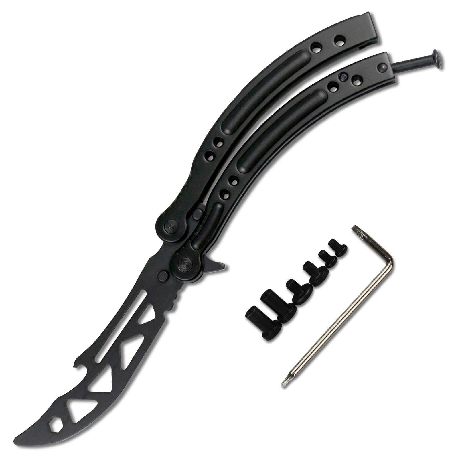 Bottle Opener Stainless Steel Beer Bottle Cap Openers, Butterfly Multi-Tool Gift for Friends and Family (Black)