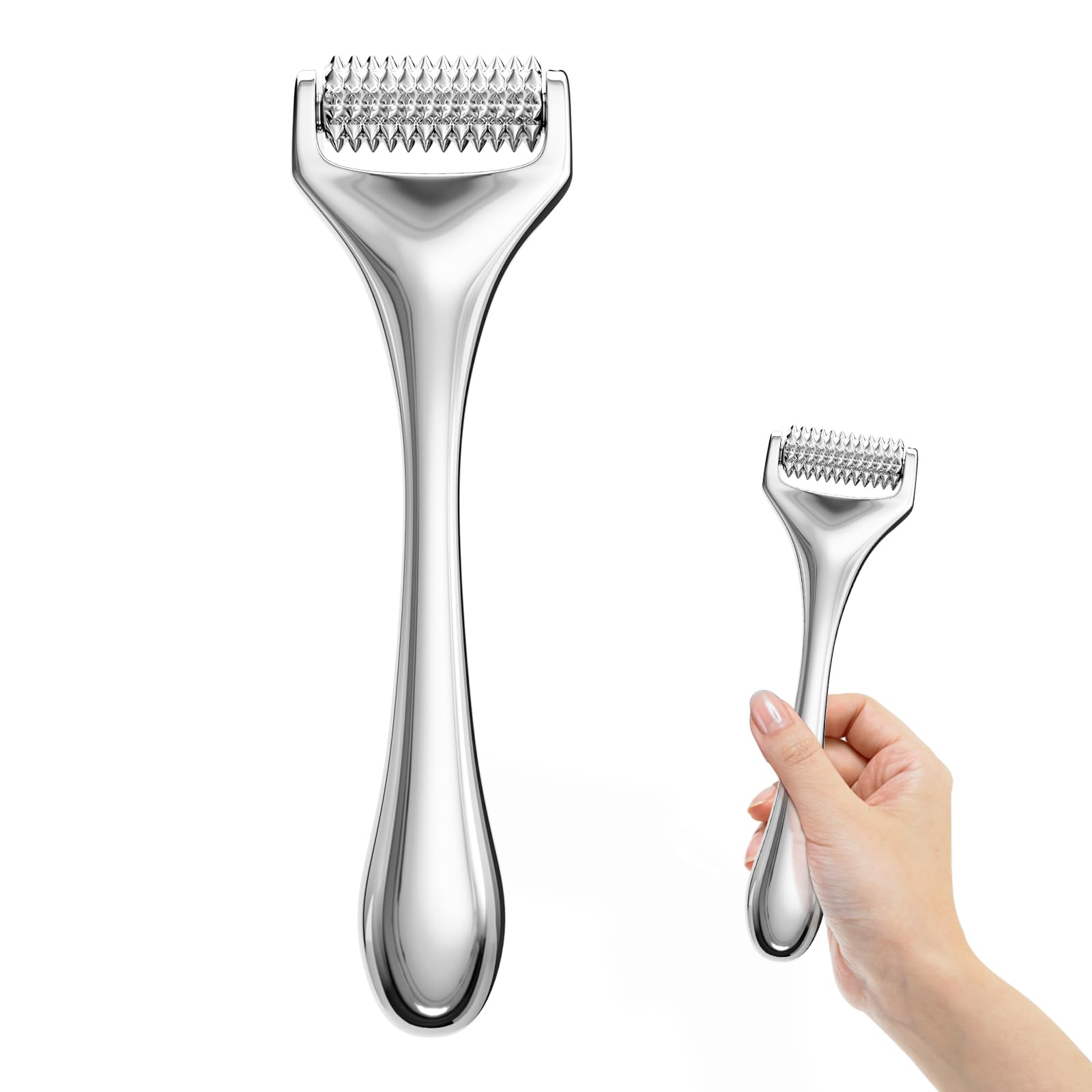 Metal Microneedling Derma Roller - for Face and Body, Effective Against Wrinkles, Large Pores, Stretch Marks, Hair Loss, Hyper-Pigmentation, Massage Roller