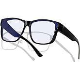 ANDWOOD Fit Over Blue Light Blocking Glasses for Women Men Fitover Computer TV Gaming AR Coatings Lens Improve Sleep