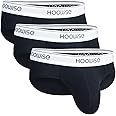 HOOWiSE Men's Underwear Briefs Plus Size D Pouch Soft Silky Touch Underpants 3 Pack