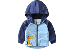 Toddler Baby Boys Jacket Coat Windbreaker Outerwear Kids Lightweight Zip Hooded Cardigan Clothes