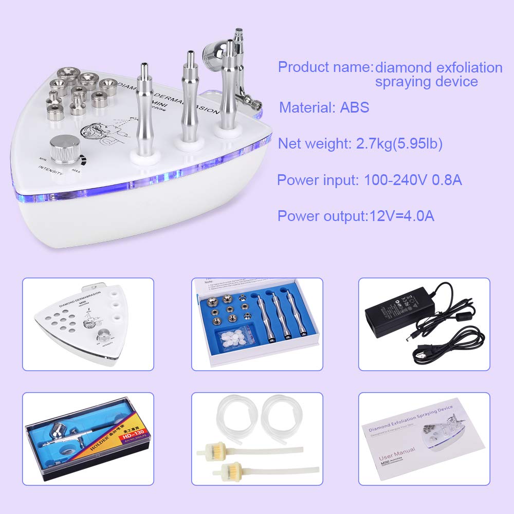 Diamond Microdermabrasion Machine with Spray Gun, MYSWEETY 65-70cmHg Suction Power Professional Dermabrasion Machine & Water Spray Exfoliation Facial Beauty Machine Skin Care Equipment for Home Use: Beauty