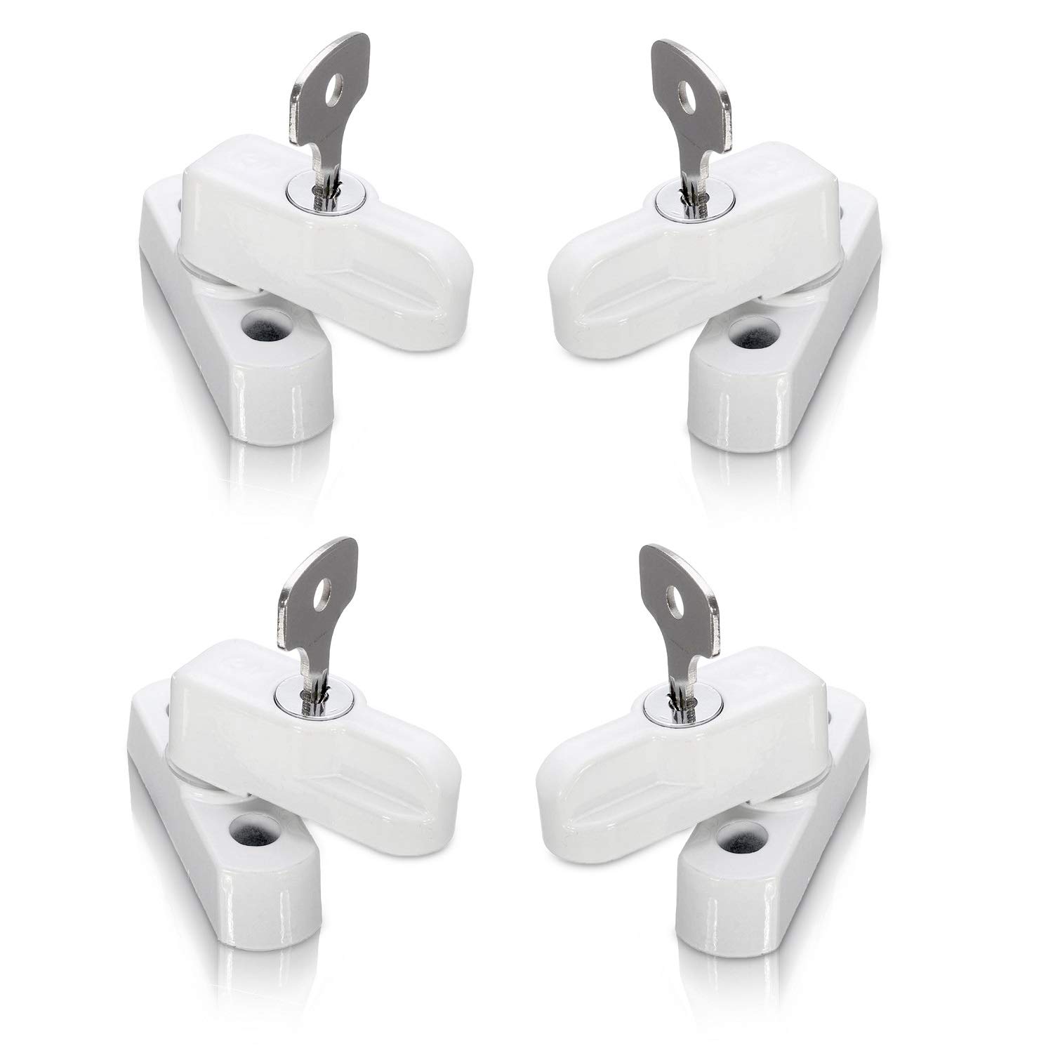 XFORT® 4 Pack Door Jammer and Window Locks for uPVC Doors & Windows - French Doors Security Lock - Locking Sash Jammers - A Quick Low-Cost Home Security Solution