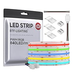 BTF-LIGHTING FCOB COB RGB LED Strip 840LED/m 16.4FT