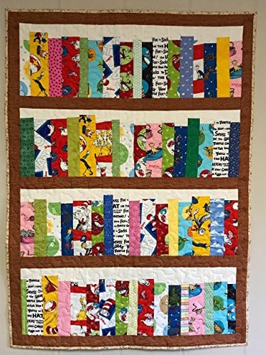 Dr. Seuss four shelf Bookcase quilt, library quilt, Bookshelf Quilt, Book Shelves, book lovers quilt, wall hanging, lap quilt, 30" x 42", #418