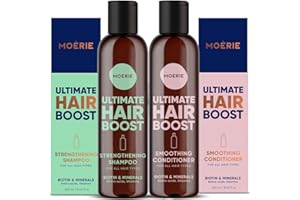 Moerie Ultimate Hair Boost Shampoo and Conditioner – For Longer, Thicker, Fuller Hair - Vegan Friendly Volumizing Hair Produc