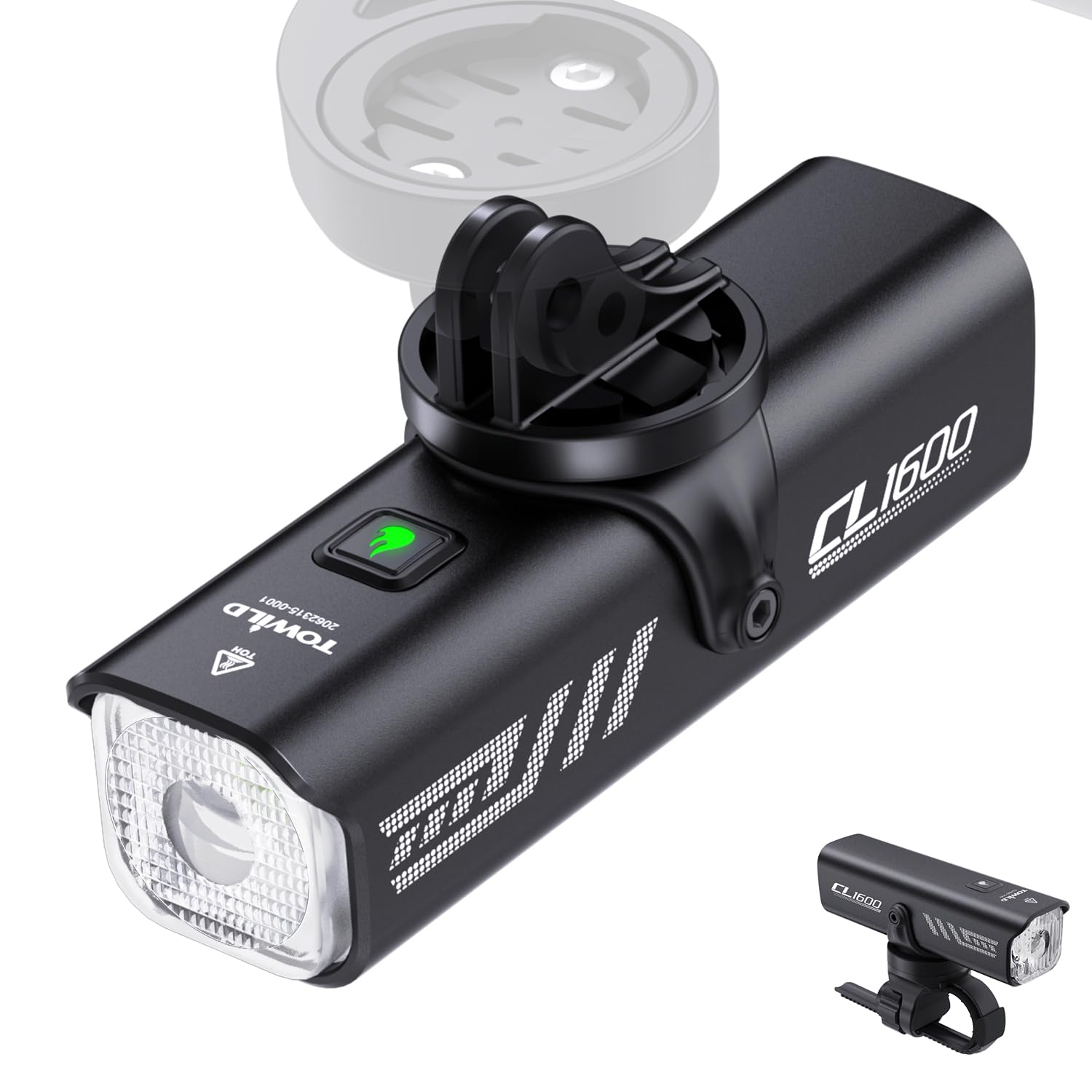 TOWILD CL1600 Smart Bike Lights,1600 Lumen Front Bike Light 5000mAh Type C Rechargeable Bicycle Headlight for MTB,IPX6 Waterproof Bike Lamp,5 Modes Cycling Light for Road Bike